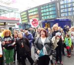 Tories Not Welcome flash mob at Piccadilly Station